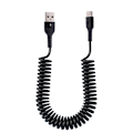 Miniatyrbilde 10 av 10: Spring Data Kabel Mobiltelefon Ladekabel SVART 1M TYPE C Svart Black 1mType C-Type C