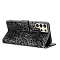 Miniatyrbillede 4 af 4: Frosted Læder Etui til Mandala Emed Retro Telefon Sort(FQ) For Samsung Galaxy S24 Ultra 5G Black
