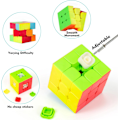 Miniatyrbillede 5 af 7: Speed Cube 3x3x3 Stickerless med Cube Tutorial - Hurtig og Glat Drejning Magiske Terninger 3x3 Puslespil Hjernelegetøj til Børn og Voksne