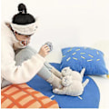 Miniatyrbild 2 av 7: Damtofflor i plysch katt, tofflor för par, Mjuka Anti-Slip Blå Grå Grey 42