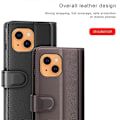 Pikkukuva 3 / 5: Aitoa nahkaa oleva täysi suojaava puhelinkotelon suojus lompakkotelineellä iPhone 13 6.1 tuuman monivärinen (FQ) Multicolor Style A