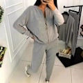 Miniatyrbild 5 av 5: 2021 vårkläder Dammode Tredjelig kostym Väst Stickad kappa Elastisk L Gray
