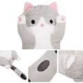 Miniatyrbild 1 av 4: Plush Leksak Katt Lång Bomull Söta Kattdocka Plush Leksak Mjuk Bomull Fylld Sov Kudde Grå gray 90cm