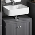 Pikkukuva 5 / 5: SoBuy pesualtaan allaskaappi 2 ovella, Kylpyhuonekaappi, BZR18-DG Harmaa Grey Sink cabinet (on wall)