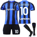 Pikkukuva 6 / 11: 22-23 Inter Milan kotipaita No. 90 Lukaku No. 10 Lautaro No. 9 Dzeko jalkapalloasu aikuisille Inter Milan home game #XS