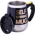 Miniatyrbilde 1 av 5: Selv-omrørende automatisk kaffekopp/tekopp/varm sjokoladekkopp/melkekopp i rustfritt stål - 450 ml/15 oz - Den beste gaven (svart)