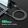 Miniatyrbilde 6 av 10: USB-C til Type C Kabel Datakabel MEDIUM BEND 1M MEDIUM BEND Middle Bend 1m Middle Bend 1m