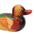 Miniatyrbillede 3 af 8: Håndmalede Træmandarinand Statuer Farveholdbare Sikre Farver Havefugl Statue Til Hjem Have Dekoration Gaver