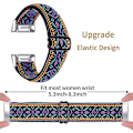 Miniatyrbilde 3 av 5: Elastisk nylonrem med justerbar spenne flettet klokkereim for Fitbit Charge 6/5 - 14# [DM] Multicolo Multicolored Style C Fitbit Charge 6