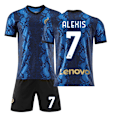 Miniatyrbild 1 av 11: 21-22 Inter Milan hemmatröja nr 10 Lautaro nr 7 Sanchez nr 9 Dzeko fotbollsplan kostym med strumpor Inter Milan home number 7 22#