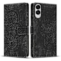 Miniatyrbillede 1 af 4: Frosted Læder Etui til Mandala Emed Retro Telefon Sort(FQ) For Samsung Galaxy S25 Edge 5G Black