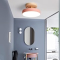 Pikkukuva 5 / 5: Moderni LED-kattovalaisin, puinen valaisin sisätiloihin, keittiöön, olohuoneeseen, makuuhuoneeseen, kylpyhuoneeseen - Pinkki