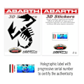 Pikkukuva 3 / 4: Tarra - Abarth - Skorpioni Musta - 120 mm - Teräväpiirto - Säänkestävä