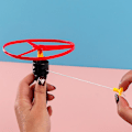 Miniatyrbillede 3 af 3: 3 stk. Twirly Flyvende Model Med Starter-Tallerken-Kaster