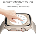 Miniatyrbild 6 av 6: Glass+ Cover för Apple Watch case 9 8 7 6 SE 5 iWatch Accessories Screen Protector Apple Watch Series 45mm 41mm 44mm 40mm 42mm 38mm blå blu blu blue 42mm series 321