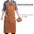 Miniatyrbild 4 av 4: Läder Svetsförkläde För Män Professionell Värmebeständig Arbetsförkläde Heavy Duty Kohud Förkläde Perfekt För Smed DIY Svetsare Snickare 1 Styck