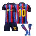 Miniatyrbilde 2 av 11: Barcelona-drakt 22-23 nr. 10 Messi nr. 21 De Jong kortsermet voksen og barns sportsfotballuniform laguniform Barcelona Home No. 21 with Socks L