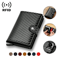 Miniatyrbillede 2 af 5: Kulfiber Kreditkort Etui Tegnebog Mænd Rfid Smart Metal Tynd Slim Pop Up Minimalistisk Tegnebog Lille Sort Tegnebog Metal Tegnebog Blue