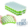 Miniatyrbillede 1 af 5: Isterningbakke med låg, bløde silikone isterningforme, diamantformede isterninger til drinks og desserter, nemme at fjerne (grøn, 2 pakker) Grøn, 2 pakker Green, 2 Packs Green, 1 Pack