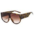 Pikkukuva 1 / 7: Twooo 9095 Kesävarjostimet Yksi Linssinen Ylisuuret Hip Hop Lasit Naiset Suunnittelija Aurinkolasit C3 Leoaprd / Brown designer fasionable sunglasses
