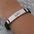 Miniatyrbild 5 av 6: Fotbollsklubb Sports Silikon Armband Rostfritt Stål Justerbart Armband*2st- Perfekt
