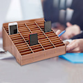 Miniatyrbild 3 av 5: Multi-grid trä mobiltelefon förvaringslåda Skrivbordsorganisatör för kontor klassrum a a 45 grid