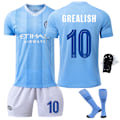 Pikkukuva 3 / 11: 23-24 Mestarien liigan versio Manchester City jalkapalloasu setti nro 9 Haaland 47 Foden 17 De Bruyne nro 8 pelipaita setti No. 19 Protective Gear with Socks 16 yards