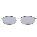 Miniatyrbillede 5 af 7: 2024 Retro Små Solbriller Guld Metal Ramme Rektangel Tilpasset Logo PC Solbriller til Piger Mænd Kvinder lentes de sol UV400 Silver  Gray