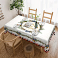 Miniatyrbillede 4 af 11: 1 stk Polyester Dug Juletema Dæksel Fyr Gylden Klokke Mønster Dug Juleatmosfærisk Bord Dekoration Dug 280 Tablecloth 280 60Inch（152cm）/Round