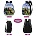Pikkukuva 3 / 5: 3 kpl Minecraft-koululaukku reppu pojille lasten reput olkalaukulla ja kynävuorilla only backpack