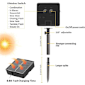 Miniatyrbilde 5 av 5: Utendørs solcellelys, 6-pakning 72 fot 1200 LED solcellelys med 8 moduser vanntett dekorasjon kobbertrådlys for uteplass hage T Warm White6