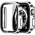 Miniatyrbild 1 av 5: 2-pack Apple Watch - fodral 44 mm Serie 6/5/4 med inbyggt skärmskydd, hårt PC-fodral Rak kant Repskydd Repskydd 44 mm (silver) silver