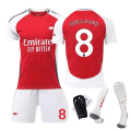 Miniatyrbillede 2 af 5: 24-25 Arsenal Hjemmebanetrøje 7 Saka 8 Odegaard Børne Voksen Sæt - Fodboldtrøje - Nr. 7 med Strømper + Beskyttelsesudstyr 22(120-130cm)