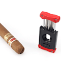 Miniatyrbillede 4 af 5: 2 i 1 Cigar Cutter med rustfrit stål krop - Multifunktionel Cigar Cutter (Rød Sort)