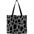 Miniatyrbild 1 av 6: Cat Canvas Tote Bag, totebag med blixtlås, canvasväska, återanvändbar bomulls-shoppingväska med ficka, söt katt tote strandväskor estetisk