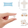 Miniatyrbilde 6 av 6: 100 stk Hvite Turkis Korsperler Syntetisk Steinperle Charm