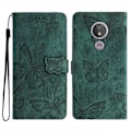 Miniatyrbillede 1 af 5: Skin-touch Butterfly Pattern PU Læderetui med Stativ og Pengepungfunktion til Motorola Moto G7 Power Multifarvet Multicolor Style E