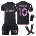 Pikkukuva 2 / 11: 23-24 Miami Jersey No. 10 Messi Major League Soccer Jersey Koti Vieras Musta Vaaleanpunainen Puku Sukilla Size 10 with pure black 22 yards