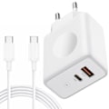 Miniatyrbillede 1 af 4: 30W 2-Port Hurtigoplader + 20W 1M USB-C til USB-C Kabel til iPhone 15 Pro Max - iPhone 15 Plus - iPhone 15 Pro - iPhone 15