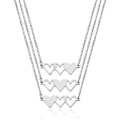 Pikkukuva 1 / 5: 3 kpl titaaniteräskaulakorua, Three Sisters of Hearts -kaulakoru Silver