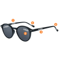 Pikkukuva 2 / 7: 2024 Tyylikkäät pyöreät retro klassiset monityyliset UV 400 polarisoidut tukkuhinnat Aurinkolasit miehille ja naisille mukautettu logo C9 BROWN/TEA Polarized HD Shades