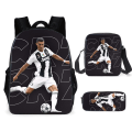 Pikkukuva 1 / 5: 3-osainen Messi ja Ronaldo reppusetti, opiskelijan jalkapallolaukku, 3D-tulostettu reppu style 7