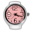 Miniatyrbillede 1 af 2: 1 stk. Moderigtigt Kvinder Mænd Kvarts Analog Rund Finger Ring Kærlighedsur (Pink)