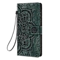 Miniatyrbillede 2 af 4: Frosted Læder Etui til Mandala Emed Retro Telef(FQ) Green For Samsung Galaxy S25 Edge 5G