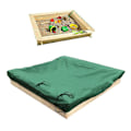 Miniatyrbild 1 av 4: Dammtätt skydd Sandbox Cover Vattentätt Sandlåda Pool Cover grön green 200x200x20cm