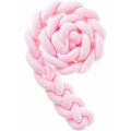Miniatyrbilde 2 av 2: 4 flettede babyputer, slangevevd, fløyels antivibrasjonsputer for sprinkelsengdekorasjon med linpose, rosa, 1,5 m