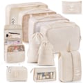 Miniatyrbild 1 av 9: Reseförvaring sju-delars set necessär väska kläder och underkläder förpackning hopfällbar väska Seven-piece set in black
