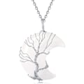 Pikkukuva 1 / 5: Kristallikaulakoru naisille, puolikuun kaulakoru, parantavat kristallit, riipus, elämänpuu, lanka, kääritty reiki, hengellinen kaulakoru, korut naisille C Clear Quartz