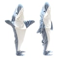Miniatyrbild 7 av 7: Shark Fleece Hoodie Sovsäck för Vuxna Super Mjuk Bärbar Lös En Pyjamas Blå Blå blue L/170*70