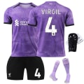 Miniatyrbilde 3 av 11: Liverpool 23-24 Andre bortetrøye nr. 11 Salah 9 Nunez 66 Arnold fotballklær for barn No. 3 without socks 22 yards